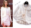CHANEL 04C Ivory Cotton Frill Tweed Jacket 36 シャネル アイボリー コットン フリル ツイード ジャケット 即発
