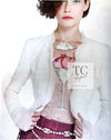 CHANEL 04C Ivory Cotton Frill Tweed Jacket 36 シャネル アイボリー コットン フリル ツイード ジャケット 即発