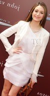 CHANEL 04C Ivory Cotton Frill Tweed Jacket 36 シャネル アイボリー コットン フリル ツイード ジャケット 即発