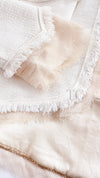 CHANEL 04C Ivory Cotton Frill Tweed Jacket 36 シャネル アイボリー コットン フリル ツイード ジャケット 即発