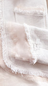 CHANEL 04C Ivory Cotton Frill Tweed Jacket 36 シャネル アイボリー コットン フリル ツイード ジャケット 即発
