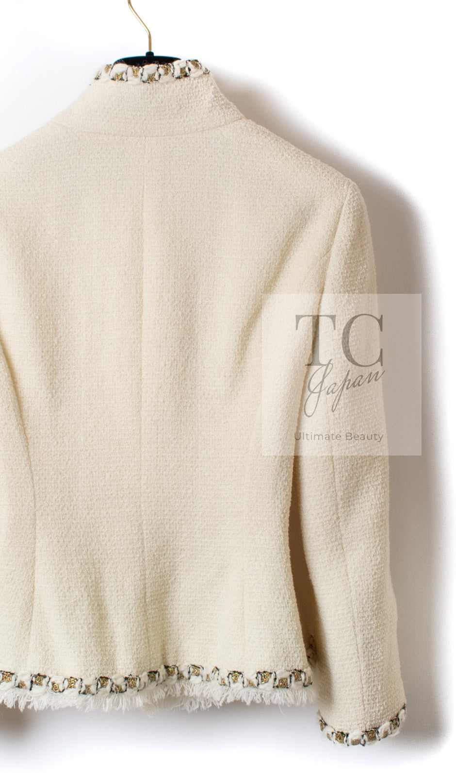 シャネル ジャケット CHANEL 11PF アイボリー ゴールド ボタン ウール