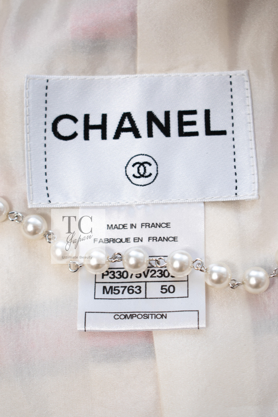 CHANEL 08S White Red Silk Cotton Stripe Border Jacket 50 シャネル ホワイト レッド シルク コットン ストライプ ボーダー ジャケット 即発