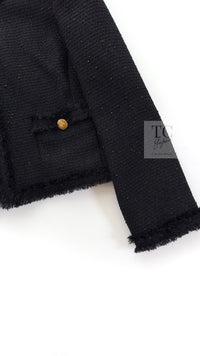 CHANEL 11C Black Amber Beads Wool Cropped Jacket 40 シャネル ブラック アンバー ビーズ ウール クロップ ジャケット 即発