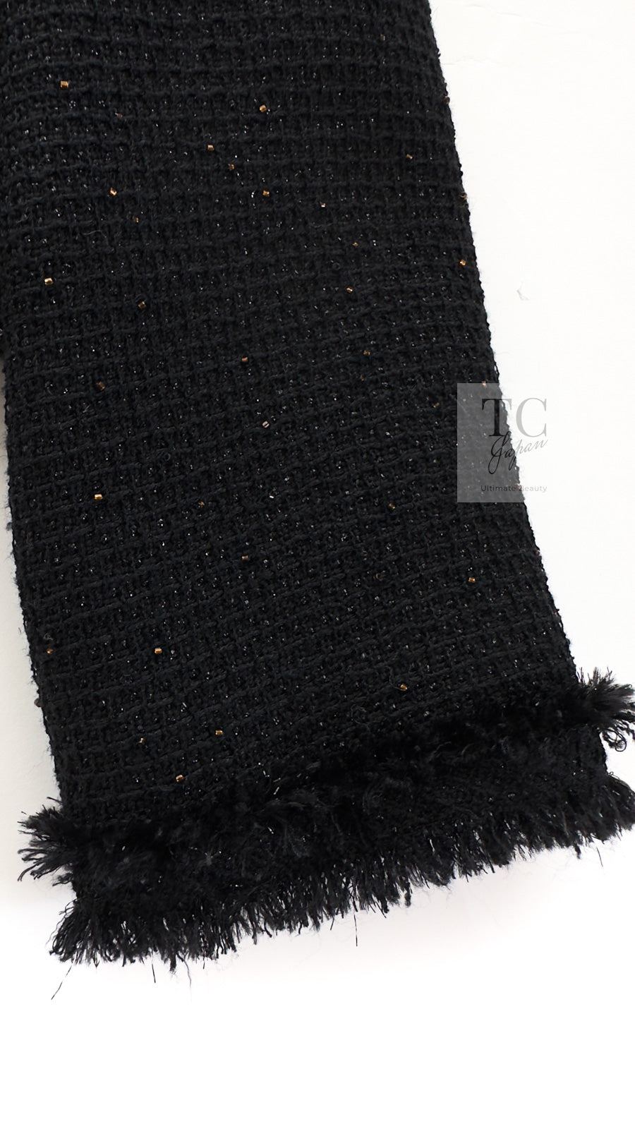 CHANEL 11C Black Amber Beads Wool Cropped Jacket 40 シャネル ブラック アンバー ビーズ ウール クロップ ジャケット 即発