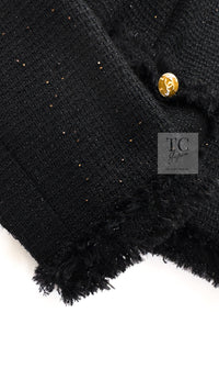 CHANEL 11C Black Amber Beads Wool Cropped Jacket 40 シャネル ブラック アンバー ビーズ ウール クロップ ジャケット 即発
