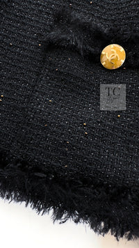 CHANEL 11C Black Amber Beads Wool Cropped Jacket 40 シャネル ブラック アンバー ビーズ ウール クロップ ジャケット 即発