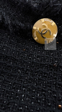 CHANEL 11C Black Amber Beads Wool Cropped Jacket 40 シャネル ブラック アンバー ビーズ ウール クロップ ジャケット 即発