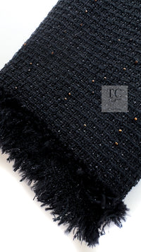 CHANEL 11C Black Amber Beads Wool Cropped Jacket 40 シャネル ブラック アンバー ビーズ ウール クロップ ジャケット 即発