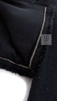 CHANEL 11C Black Amber Beads Wool Cropped Jacket 40 シャネル ブラック アンバー ビーズ ウール クロップ ジャケット 即発