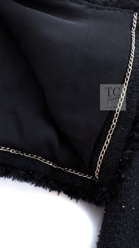 CHANEL 11C Black Amber Beads Wool Cropped Jacket 40 シャネル ブラック アンバー ビーズ ウール クロップ ジャケット 即発