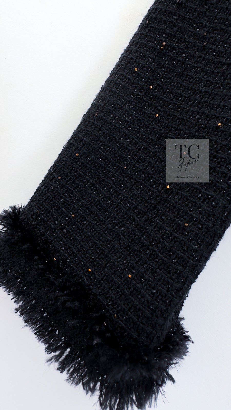 CHANEL 11C Black Amber Beads Wool Cropped Jacket 40 シャネル ブラック アンバー ビーズ ウール クロップ ジャケット 即発