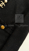 CHANEL 11C Black Amber Beads Wool Cropped Jacket 36 シャネル ブラック アンバー ビーズ ウール クロップ ジャケット 即発