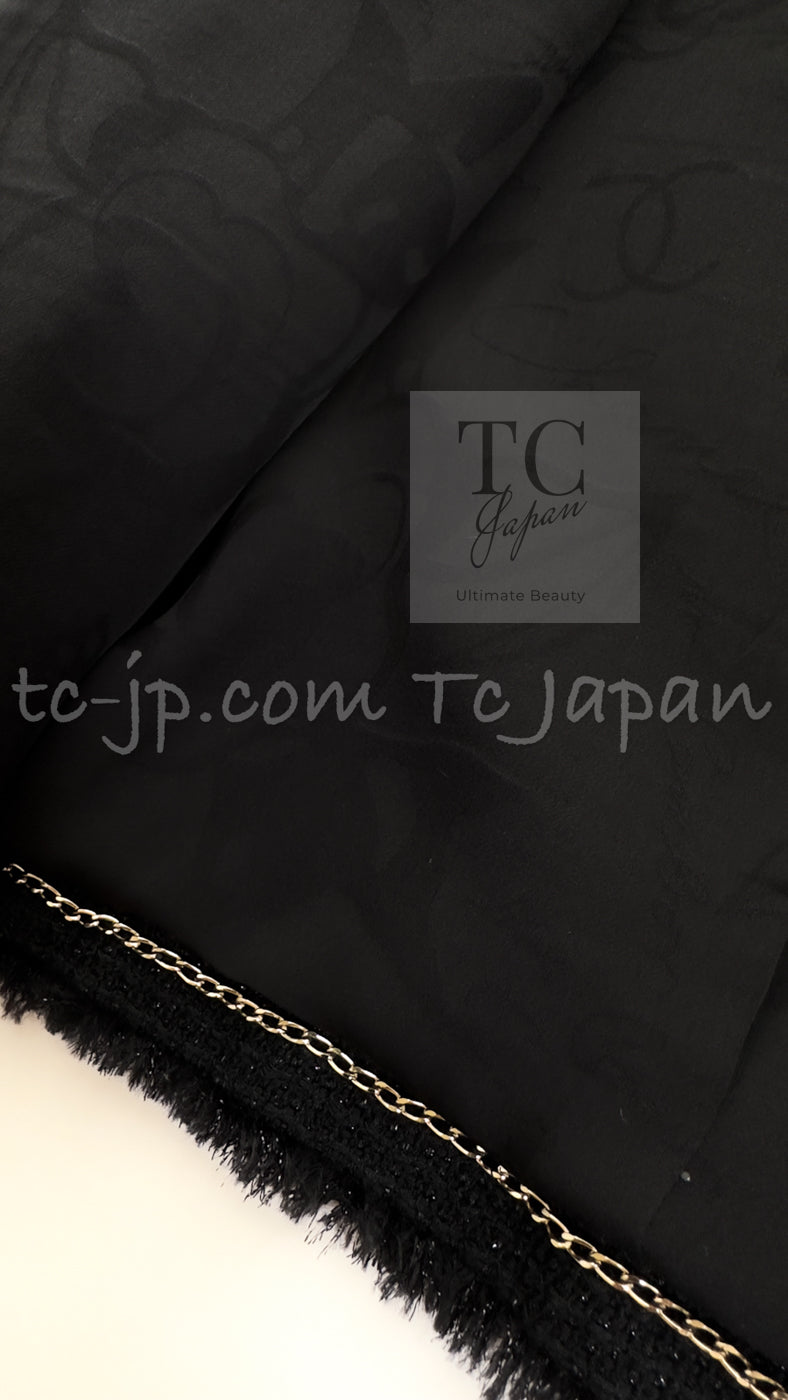 CHANEL 11C Black Amber Beads Wool Cropped Jacket 36 シャネル ブラック アンバー ビーズ ウール クロップ ジャケット 即発