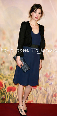 CHANEL 11C Black Amber Beads Wool Cropped Jacket 36 シャネル ブラック アンバー ビーズ ウール クロップ ジャケット 即発