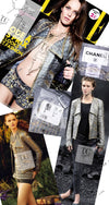 CHANEL 11S Silver Gray Yellow Rhinestone Trim Jacket 40 シャネル シルバー グレー イエロー 豪華 ラインストーン トリム ジャケット 即発