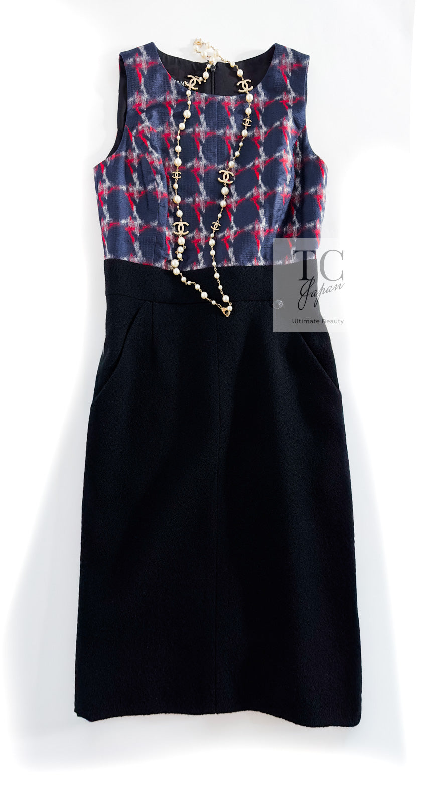 CHANEL 08A Black Fringe Wool Tweed Jacket Coat Dress 34 シャネル ブラック フリンジ ウール ツイード ジャケット コート ワンピース 即発