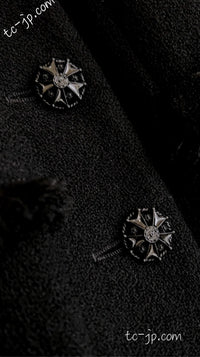 CHANEL 08A Black Fringe Wool Tweed Jacket Coat Dress 34 シャネル ブラック フリンジ ウール ツイード ジャケット コート ワンピース 即発