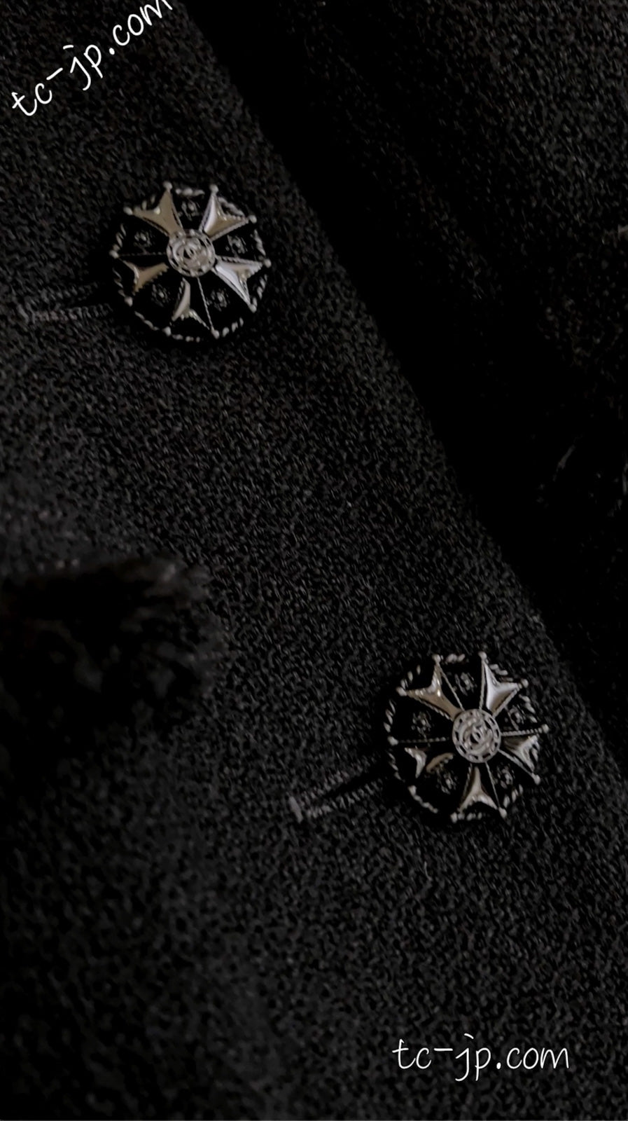 CHANEL 08A Black Fringe Wool Tweed Jacket Coat Dress 34 シャネル ブラック フリンジ ウール ツイード ジャケット コート ワンピース 即発