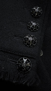 CHANEL 08A Black Fringe Wool Tweed Jacket Coat Dress 34 シャネル ブラック フリンジ ウール ツイード ジャケット コート ワンピース 即発