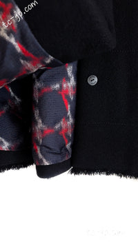 CHANEL 08A Black Fringe Wool Tweed Jacket Coat Dress 34 シャネル ブラック フリンジ ウール ツイード ジャケット コート ワンピース 即発