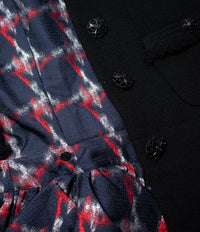 CHANEL 08A Black Fringe Wool Tweed Jacket Coat Dress 34 シャネル ブラック フリンジ ウール ツイード ジャケット コート ワンピース 即発