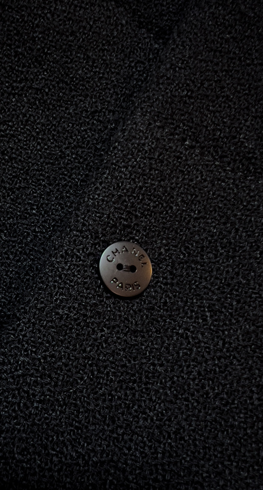 CHANEL 08A Black Fringe Wool Tweed Jacket Coat Dress 34 シャネル ブラック フリンジ ウール ツイード ジャケット コート ワンピース 即発