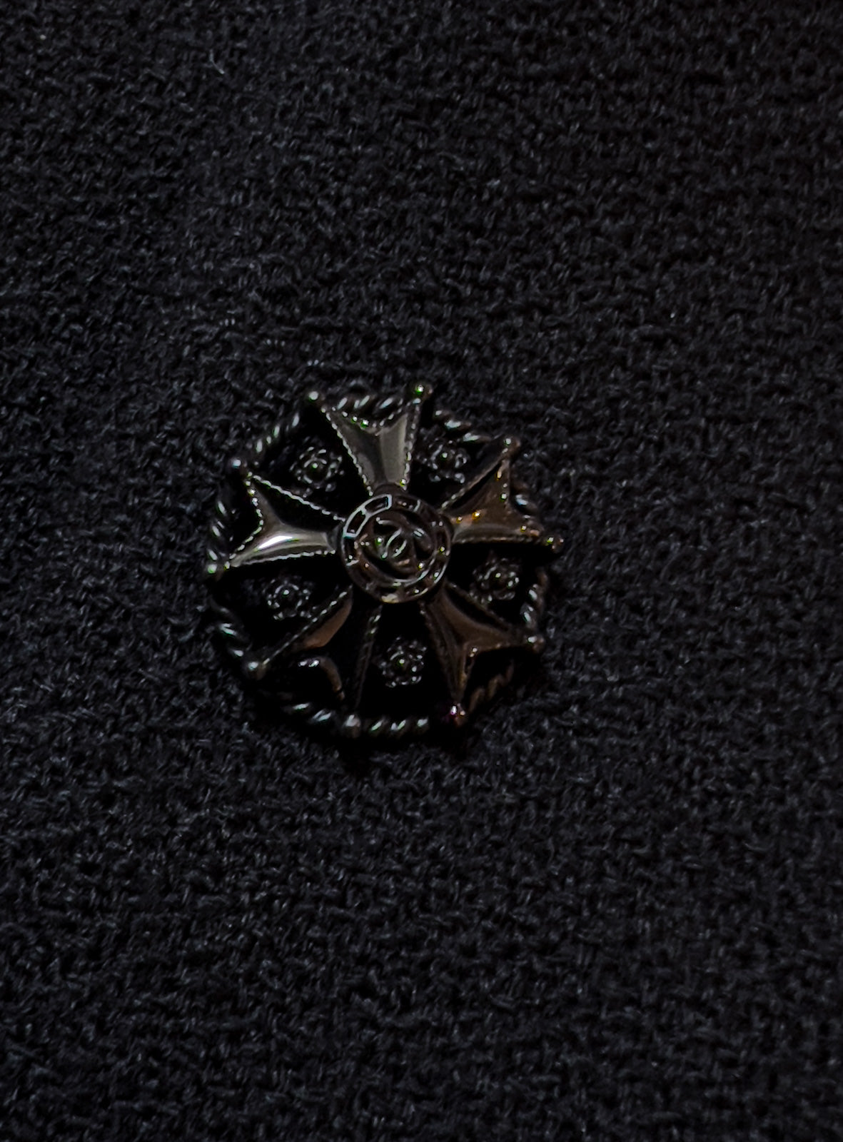 CHANEL 08A Black Fringe Wool Tweed Jacket Coat Dress 34 シャネル ブラック フリンジ ウール ツイード ジャケット コート ワンピース 即発