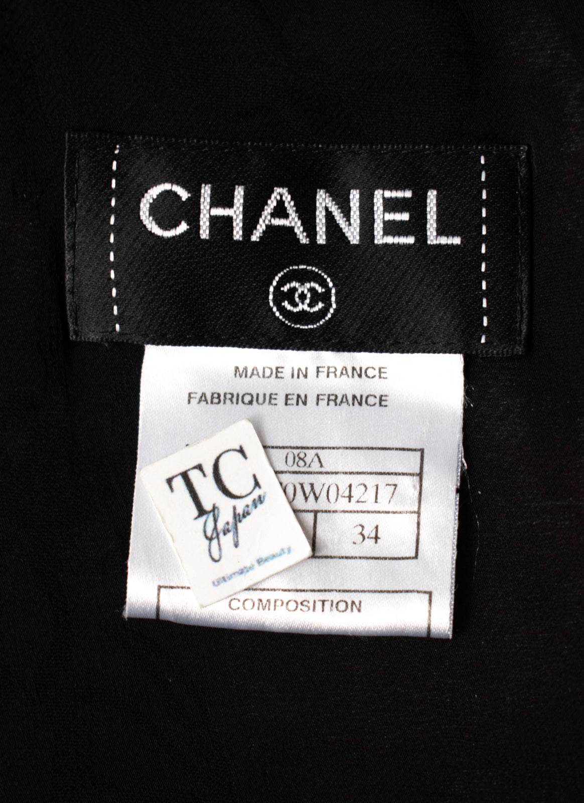 CHANEL 08A Black Fringe Wool Tweed Jacket Coat Dress 34 シャネル ブラック フリンジ ウール ツイード ジャケット コート ワンピース 即発