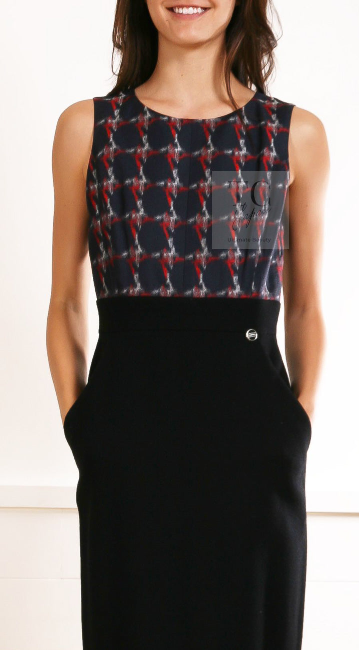 CHANEL 08A Black Fringe Wool Tweed Jacket Coat Dress 34 シャネル ブラック フリンジ ウール ツイード ジャケット コート ワンピース 即発