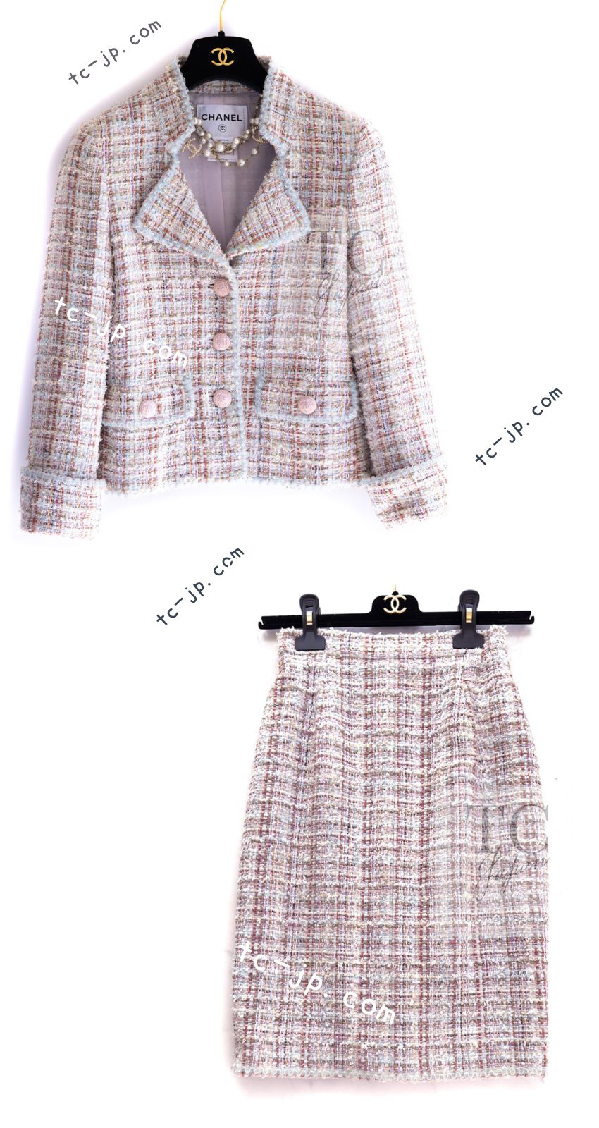 CHANEL 13C Rose Garden Lesage Pink Jacket Skirt Suit 38 シャネル ローズガーデン ルサージュ ピンク ジャケット スカート スーツ 即発