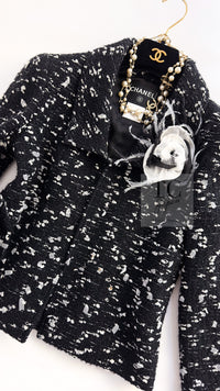 CHANEL 02A Black White Wool Tweed Jacket 42 シャネル ブラック ホワイト ウール ツイード ジャケット 即発