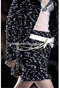 CHANEL 02A Black White Wool Tweed Jacket 42 シャネル ブラック ホワイト ウール ツイード ジャケット 即発
