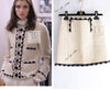 CHANEL 15PF Cream Black Wool Tweed Skirt 38 シャネル クリーム ブラック ウール ツイード スカート 即発