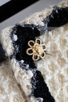 CHANEL 15PF Cream Black Wool Tweed Skirt 38 シャネル クリーム ブラック ウール ツイード スカート 即発