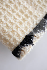 CHANEL 15PF Cream Black Wool Tweed Skirt 38 シャネル クリーム ブラック ウール ツイード スカート 即発