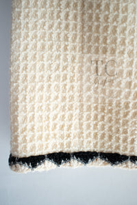 CHANEL 15PF Cream Black Wool Tweed Skirt 38 シャネル クリーム ブラック ウール ツイード スカート 即発