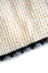 CHANEL 15PF Cream Black Wool Tweed Skirt 38 シャネル クリーム ブラック ウール ツイード スカート 即発