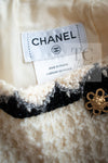 CHANEL 15PF Cream Black Wool Tweed Skirt 38 シャネル クリーム ブラック ウール ツイード スカート 即発