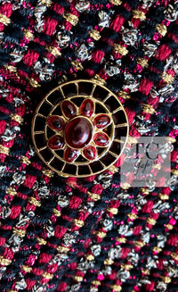 CHANEL 12PF Burgundy Wine Red Griopix Jacket 36 シャネル バーガンディー ワイン レッド グリポア宝石ボタン ジャケット 即発