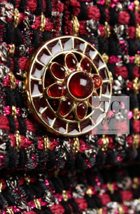 CHANEL 12PF Burgundy Wine Red Griopix Jacket 36 シャネル バーガンディー ワイン レッド グリポア宝石ボタン ジャケット 即発