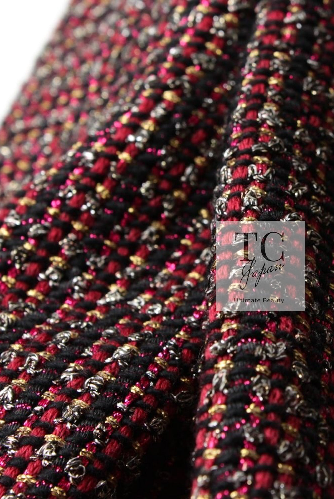 CHANEL 12PF Burgundy Wine Red Griopix Jacket 36 シャネル バーガンディー ワイン レッド グリポア宝石ボタン ジャケット 即発