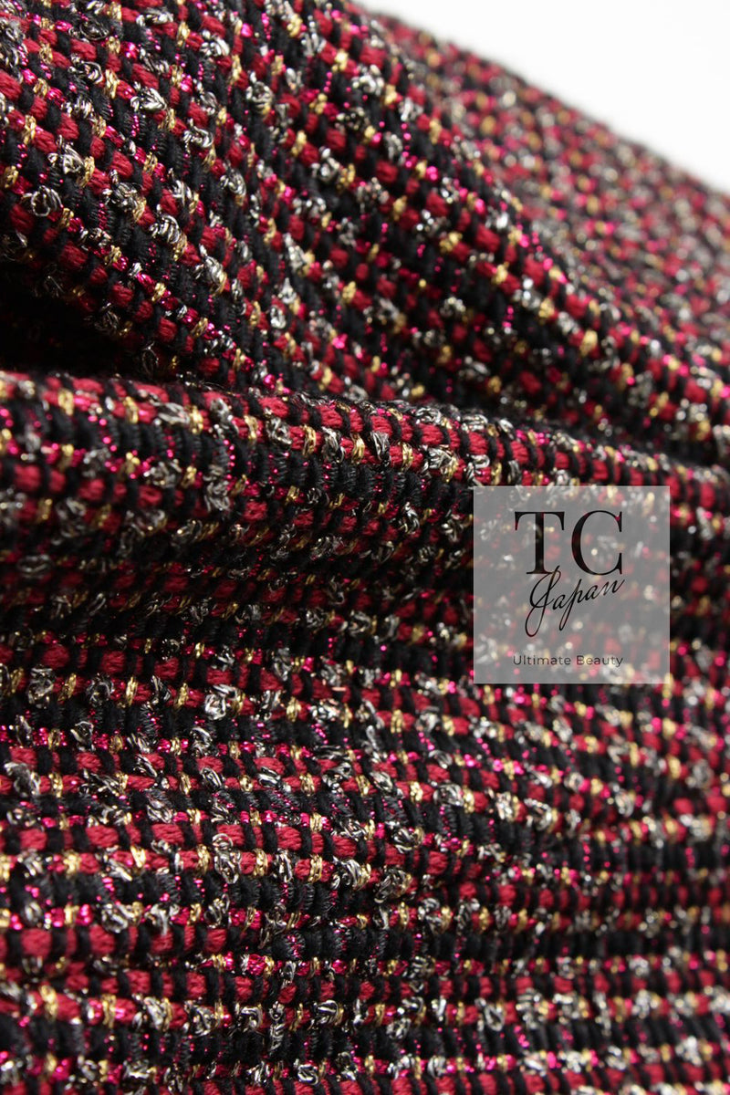 CHANEL 12PF Burgundy Wine Red Griopix Jacket 36 シャネル バーガンディー ワイン レッド グリポア宝石ボタン ジャケット 即発