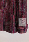 CHANEL 12PF Burgundy Wine Red Griopix Jacket 36 シャネル バーガンディー ワイン レッド グリポア宝石ボタン ジャケット 即発