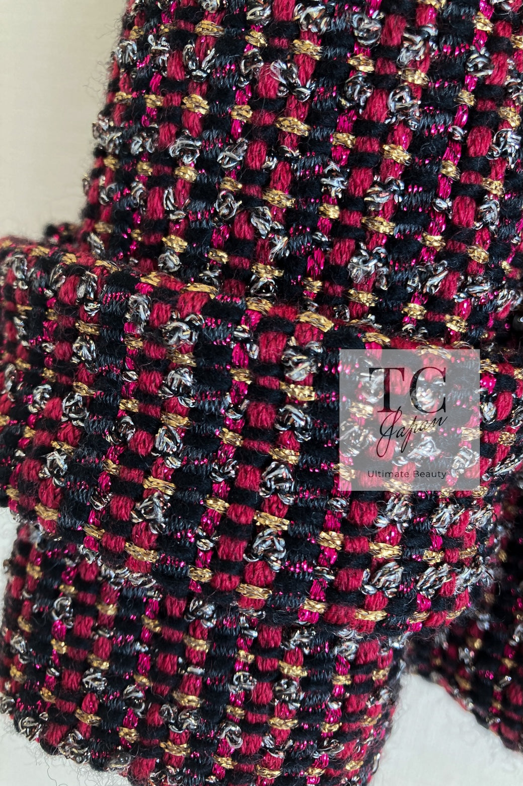 CHANEL 12PF Burgundy Wine Red Griopix Jacket 36 シャネル バーガンディー ワイン レッド グリポア宝石ボタン ジャケット 即発