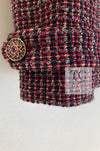 CHANEL 12PF Burgundy Wine Red Griopix Jacket 36 シャネル バーガンディー ワイン レッド グリポア宝石ボタン ジャケット 即発