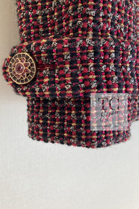 CHANEL 12PF Burgundy Wine Red Griopix Jacket 36 シャネル バーガンディー ワイン レッド グリポア宝石ボタン ジャケット 即発