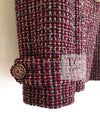 CHANEL 12PF Burgundy Wine Red Griopix Jacket 36 シャネル バーガンディー ワイン レッド グリポア宝石ボタン ジャケット 即発