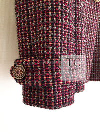 CHANEL 12PF Burgundy Wine Red Griopix Jacket 36 シャネル バーガンディー ワイン レッド グリポア宝石ボタン ジャケット 即発