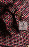 CHANEL 12PF Burgundy Wine Red Griopix Jacket 36 シャネル バーガンディー ワイン レッド グリポア宝石ボタン ジャケット 即発